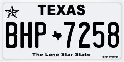 TX license plate BHP7258