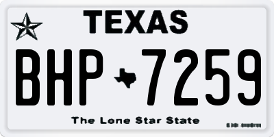 TX license plate BHP7259