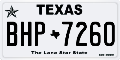TX license plate BHP7260