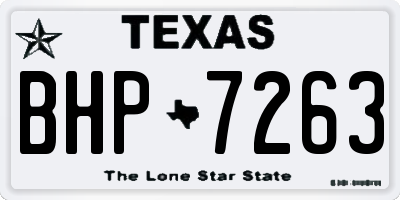 TX license plate BHP7263