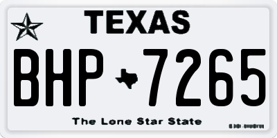TX license plate BHP7265