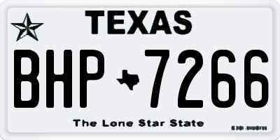 TX license plate BHP7266