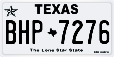 TX license plate BHP7276