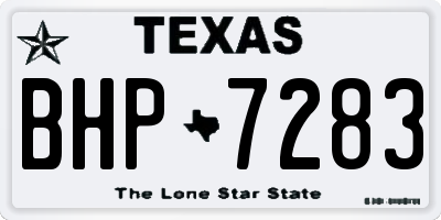 TX license plate BHP7283