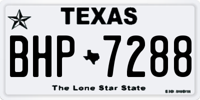 TX license plate BHP7288