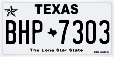 TX license plate BHP7303