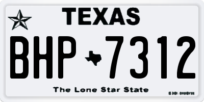 TX license plate BHP7312