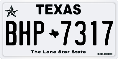 TX license plate BHP7317