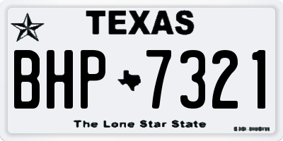 TX license plate BHP7321