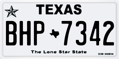 TX license plate BHP7342