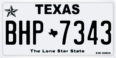 TX license plate BHP7343