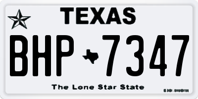 TX license plate BHP7347