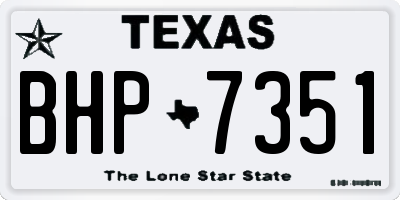 TX license plate BHP7351