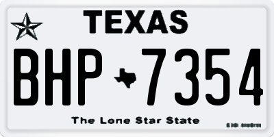 TX license plate BHP7354