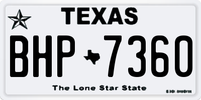 TX license plate BHP7360