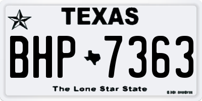TX license plate BHP7363
