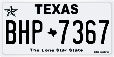 TX license plate BHP7367