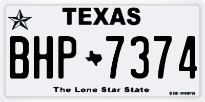 TX license plate BHP7374