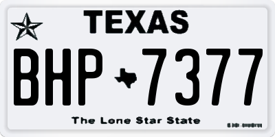 TX license plate BHP7377