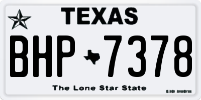 TX license plate BHP7378