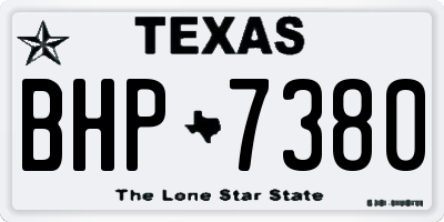 TX license plate BHP7380