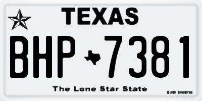 TX license plate BHP7381
