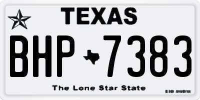TX license plate BHP7383