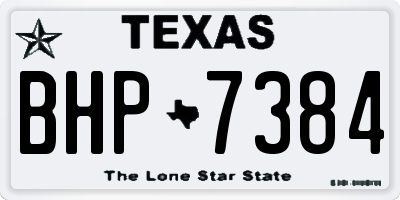 TX license plate BHP7384