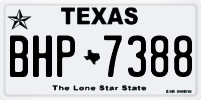 TX license plate BHP7388