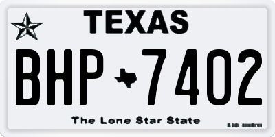 TX license plate BHP7402