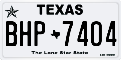 TX license plate BHP7404