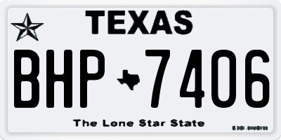 TX license plate BHP7406