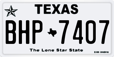 TX license plate BHP7407