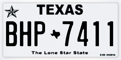 TX license plate BHP7411
