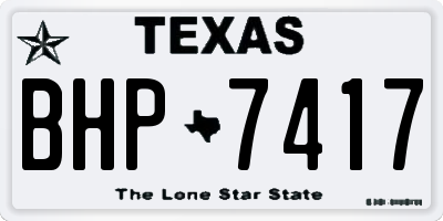 TX license plate BHP7417
