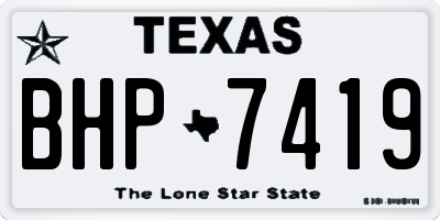 TX license plate BHP7419