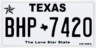TX license plate BHP7420