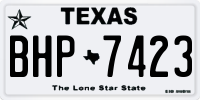 TX license plate BHP7423