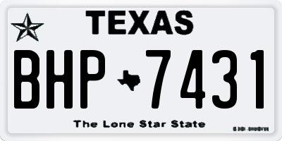 TX license plate BHP7431
