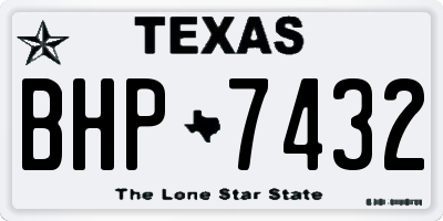 TX license plate BHP7432