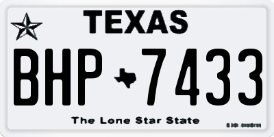 TX license plate BHP7433