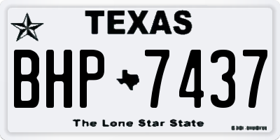 TX license plate BHP7437