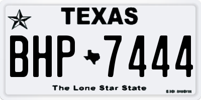 TX license plate BHP7444