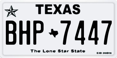 TX license plate BHP7447