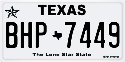 TX license plate BHP7449