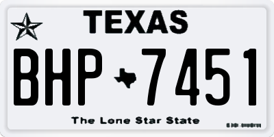TX license plate BHP7451