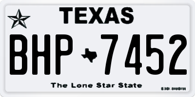 TX license plate BHP7452