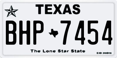 TX license plate BHP7454