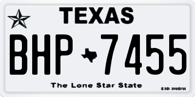 TX license plate BHP7455