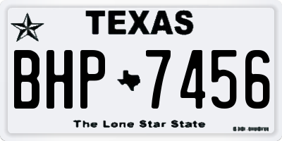 TX license plate BHP7456